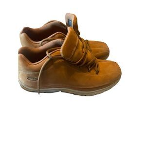 Lugz Mens Brown Round Toe Leather Upper Lace-Up Work Boots Shoes Size 9.5 steel